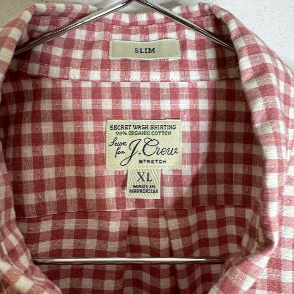 j‎ crew gingham xl Maeve White Collar Button Down Shirt CP
